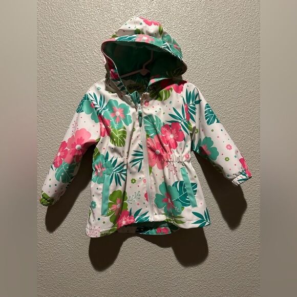 NWOT Western Chief Floral Hooded Raincoat Sise 3T - Picture 1 of 10
